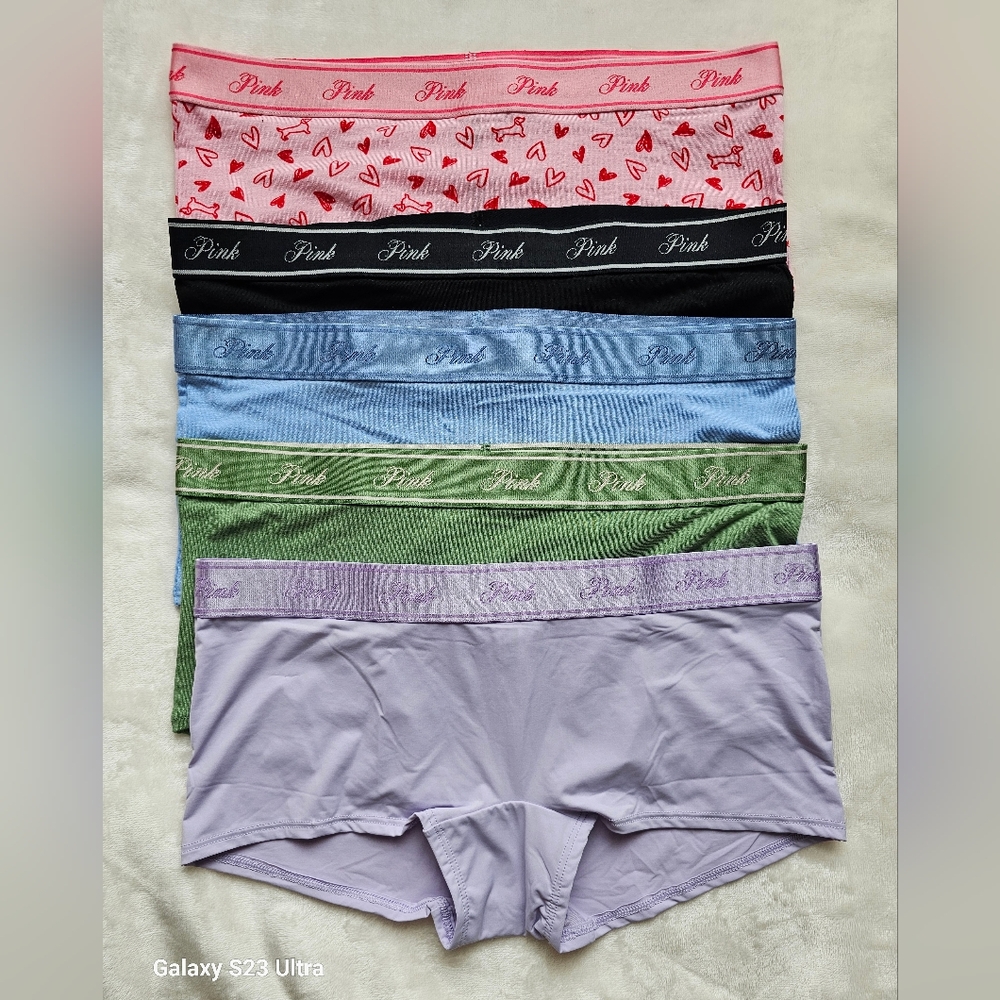 5x Small Victoria's Secret Pink Boyshort Panty